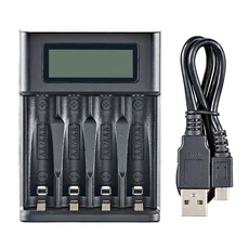 스마트 LCD 충전식 USB 배터리 4 슬롯 AA Ni MH 1.2V 고용량, 01 기타, 01 USB battery charger