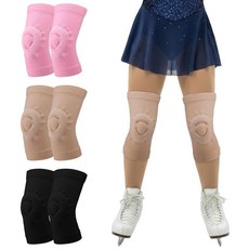 Soulchen 여성용 피겨 아이스 스케이팅 무릎 패드 3쌍 쿠션 및 서포트 실리콘 무릎 캡 아이스 스케이팅용(미디엄)