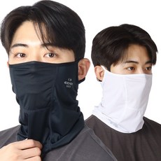 아이더 세이프티 자외선차단 쿨링 페이스 넥마스크 2세트, 1세트, 블랙+화이트