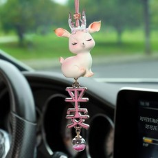鹿女神汽車掛件 車內飾品, 花韻鹿掛件 - 粉色坐姿珠子款, 1個