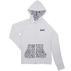 SAS 連帽全拉鍊印花防曬泳衣，透氣快乾，拇指孔設計，時尚有型