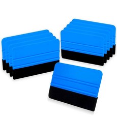 4인치 블루 비닐 스퀴지 플라스틱 스크레이퍼 검은색 프린지 원단 자동차 필름 랩핑 데칼 윈도우 틴팅 DIY 공예 펠트 도구 3PCS, 10