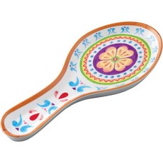 UPware 토스카니 멜라민 숟가락 받침대 조리용 홀더 가스레인지 주방 조리대 식탁용 길이 9.625인치 다색, Cinco de Mayo