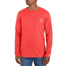 Carhartt 남성용 Force 릴렉스 핏 미드웨이트 긴소매 포켓 티셔츠 블랙. XXL 168121, S, 커런트 헤더