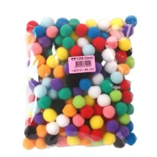 뼝뼝이.뿅뿅이(색상혼합)/퐁퐁이/폼폼이/뽕뽕이/만들기/칼라솜/공예/재료/공작/꾸미기/솜방울/컬러, 1개, 색상혼합