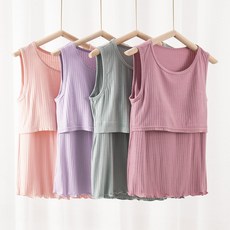 임산부 수유 모달 잠옷 여름 나시 수유복 상의 라운지웨어