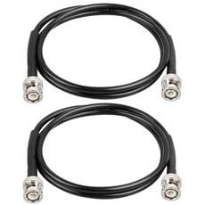 MOOKEERF BNC 케이블 - 안테나 RF 라디오 모뎀 오실로스코프 스펙트럼 등을 위한 3FT 2PCS RG58 50옴 남성 대 동축 저손실 연장 (블랙), 2, 1개