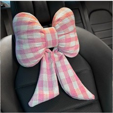 비트위 보우 자동차 헤드레스트 베개 조절 가능한 인체공학적 목 를 스트랩이 적합한 있는 차량 쿠션 자동차에 통기성 폼 대부분의 위한 메모리 지지 범용블랙, Pink/Grid