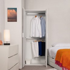 더윅 와이드 슬림 미니 화이트 옷장 800/이불장 800, 이불장