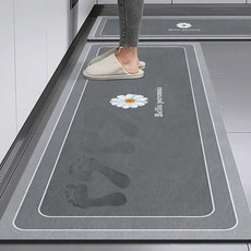 플레르영 빨아쓰는 규조토 주방 발매트 2종 세트, 40*60 + 40*120 cm x 그레이 x 1세트