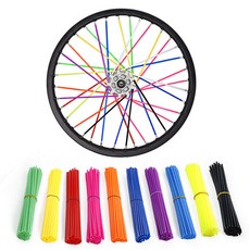 파츠 72PCS 24cm 범용 먼지 자전거 스포크 커버 오토바이 키트 모토 크로스 스킨 프로텍터, 36개, 그린 36개