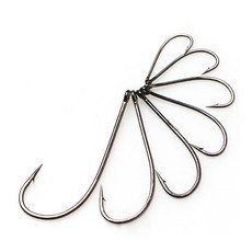 Lionriver LY11002 飾帶鉤 鋒利高碳鋼 25枚裝漁具, 1個, 25枚裝,六號