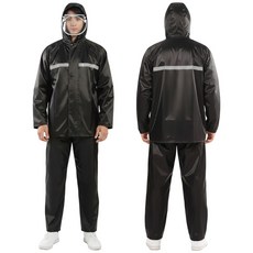 낚시 오토바이 라이딩 방수 우비 바람막이 상하의 세트, 블랙