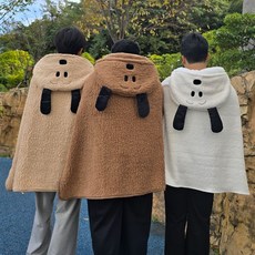 망토담요 후드 무릎 담요