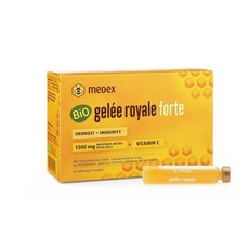 Medex Organic Royal Jelly FORTE 1500mg 로얄 젤리 함유 액상 앰플 쉽게 열 수 있음 천연 비타민 C 유기농 농사 10 x 9ml, 1개, 90ml