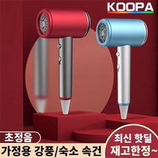 KOOPA 선물용 헤어드라이어가 있는 가정용이나 미용실용 전기풍 블루레이 파워드라이어, 푸른 색