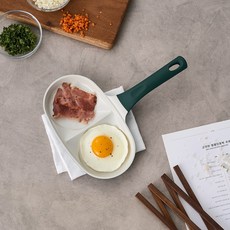 [모던하우스 인천점] 라포레 항균 세라믹코팅 인덕션겸용 2구 에그팬 -[CK0226007], 1개, 10cm
