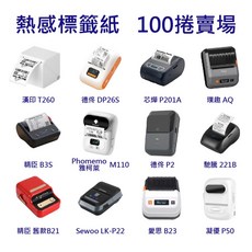 大量優惠 100捲7折 台灣工廠直營 精臣B21無晶片款 B3S 愛思B23 德佟P2 雅柯萊M110 芯燁XP201, 1個, 100捲透明30x30x409張共409 請備註條碼標籤機型號