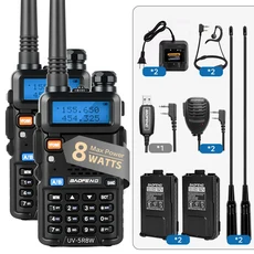 1/2PCS BaoFeng UV-5R 8W 트라이 파워 고출력 듀얼 밴드 장거리 128 CH 휴대용 햄 양방향 라디오, 01 미국인, 04 2X 8W-H-771-MIC-C