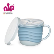 【NIP】德國製環保系列二合一點心盒-綠/藍/粉，寶寶外出點心收納，雙層設計保鮮防漏，多色可選, 藍, 1個