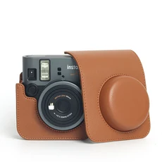 Fujifilm Instax Mini 41 카메라 솔리드 컬러 가방에 적합 디지털 장착 보관 케이스 크로스 바디 백, 03 갈색