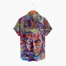 예술 하와이안 난방 셔츠 여행 빈티지 클래식 댄디 루즈