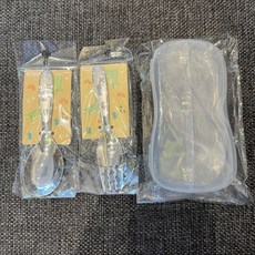KOM兒童316不鏽鋼餐具便攜組 短柄 幼兒園 可愛卡通 3-7歲適用 316恐龍叉匙+透明盒 1個 湯匙 叉, 湯匙, 叉