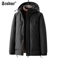 Sendmr 男士連帽加絨加厚保暖棉服外套