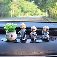 차량용인형 피규어 동자승 인형 소품 차량 장식 스님 자동차, L. 밴드 몽크 바이 지