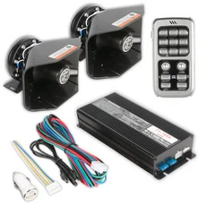자동차 무선 경적 600W 18 소리 시끄러운 경고 경보 경찰 화재 사이렌 PA 스피커 마이크 시스템 12V, [01] 12V, 01 CHINA