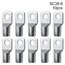 주석 도금 구리 와이어 노즈 크림프 SC 타입 러그 링 케이블 커넥터 키트 16-35 mm2 10 개, 08 10pcs SC35-6