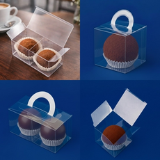 [뉴욕포장] 두바이쫀득쿠키 투명상자 [두쫀쿠] / 1구 2구 4구 - 50매, 50개, PET