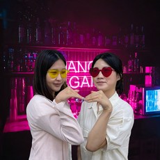 하트 무테 안경 옐로우 인싸 선글라스