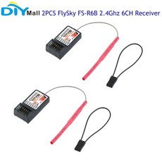 2PCS FlySky FS FS-R6B 2.4Ghz 6CH 6 채널 수신기 라디오 모델 송신기 원격 제어 RC 자동차 FS-TH9X i6 i10 T6 CT6B