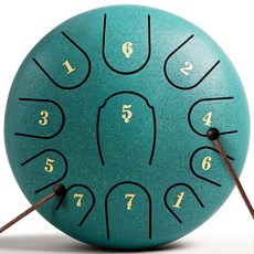 Rsasi 스틸 텅 드럼 6인치 8음 C 톤 명상을 위한 레인 요가 및 마음챙김 음악 애호가를 이상적인 선물 (네이비 블루 8음), Green, 6 Inch 11 Note