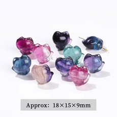 1 Pcs 천연 형석 조각 된 귀여운 동물 모양 구슬 여우 Pixiu 만화 종류 보석에 대 한 구멍 Diy 펜 던 트 액세서리 만들기, Fox, Random Colors, 1개