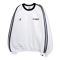 OCELOT [기모출시] A19 그래픽 배색 래글런 맨투맨 화이트블랙 278598