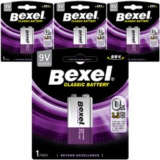 벡셀 망간 건전지 9V 카드형 1입X4개(4알), 4개입, 1세트