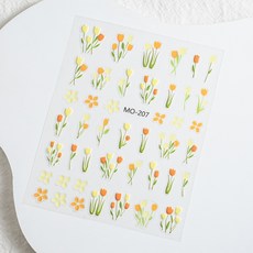 예니네일 엠보 튤립 네일스티커(1P), 1개, 옐로우