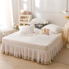 lovinglab Snow 40支棉蕾絲床罩