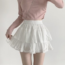 부기샵 메이 레이스 캉캉 밴딩 여성 미니스커트