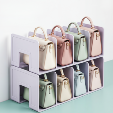 융풍 가방보관함 수납 정리함 가방보관선반4칸, 2개, 자주색