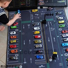 交通遊戲墊 早敎學習遊戲地墊 爬行墊防滑地毯 兒童地毯 床邊地墊 遊戲墊 車道地墊 兒童地墊 裝飾墊子 防滑地毯 地墊, 夢想微城市,80*120cm【環保無異味】