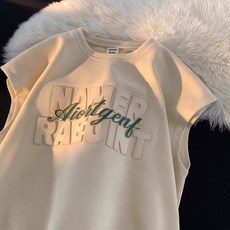 【khs_lin】字母印花背心男士夏季美式潮流寬鬆無袖上衣 健身內搭背心