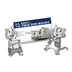 Pig Models 美國海軍 MK.38 5/38 雙聯裝炮座 1/35 比例模型, 1個