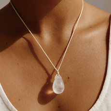 천연 백수정 에그 힐링 크리스탈 목걸이, 1개, 화이트