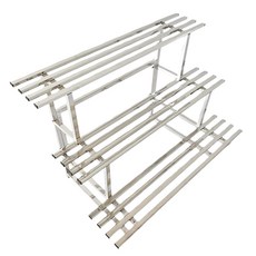 不鏽鋼花架置物架 總長100cm 總寬60cm 總高73cm, 不鏽鋼色, 3層