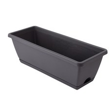 직사각형 저면관수 원예 화분+받침 세트, 1개, 블랙