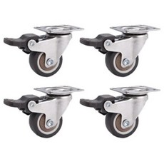 1인치 1.5인치 가구바퀴 무소음 브레이크형 캐스터 고무재질, 8개