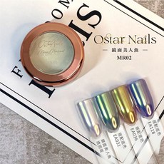 Ostar Nails 心緹 美人魚片 閃光指甲貼 指甲亮片凝膠指甲油 修飾裝飾 美人魚亮粉, 1個, 鏡面美人魚粉-MR02, 鏡面美人魚粉-MR02, 150mg